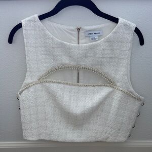 Urban Revivo Tweed Like Cut Out Top